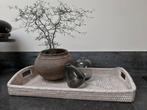 Birma Myanmar dienblad white wash Birmariet rattan, Huis en Inrichting, Ophalen of Verzenden, Zo goed als nieuw, Rechthoekig, Hout