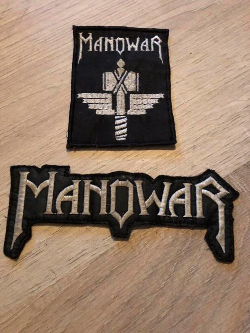 Manowar vintage sign of the hammer & logo vintage patches., Verzamelen, Muziek, Artiesten en Beroemdheden, Zo goed als nieuw, Kleding