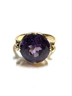 14k gouden ring met een amethist, Paars, Ophalen of Verzenden, Zo goed als nieuw, .