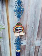 Chinese wand kandelaar met emaille schild en kraanvogels, Antiek en Kunst, Ophalen