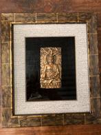 Ingelijst Boeddhabeeld India Boedha Art 34x39cm Beelden Hout, Ophalen of Verzenden