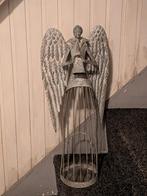 Engelen Kandelaar Metaal Grijs, Huis en Inrichting, Woonaccessoires | Kandelaars en Kaarsen, Ophalen of Verzenden, Zo goed als nieuw