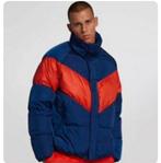 NIKE HEREN NAVY ORANJE GEWATTEERDE DONSJAS WINTERJAS JAS M, Nike, Ophalen of Verzenden, Zo goed als nieuw, Maat 48/50 (M)