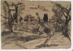 Johannes (Johan) Dijkstra (1896) Inkt Papier "Landschap" Ges, Ophalen of Verzenden