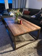 Salontafel hout en ijzer, Ophalen, Gebruikt, 100 tot 150 cm, 50 tot 100 cm