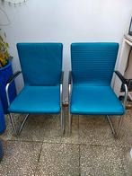Hele mooie eetkamerstoelen 2 stuks kleur petrol, Huis en Inrichting, Stoelen, Ophalen, Twee, Overige kleuren, Leer