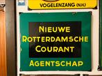 Emaille reclamebord Nieuwe Rotterdamse Courant Langcat Bussu, Ophalen of Verzenden, Reclamebord