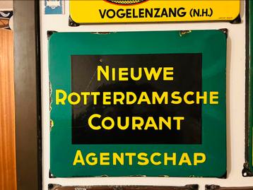 Emaille reclamebord Nieuwe Rotterdamse Courant Langcat Bussu beschikbaar voor biedingen