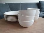 Set van 6 diepe borden en 6 schalen, Ophalen, Gebruikt, Effen, Bord(en)