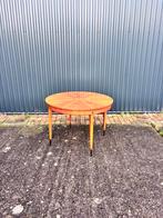 Vintage eettafel uitschuifbaar, Ophalen, Gebruikt, 100 tot 150 cm, Rond