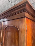 antiek Engels mahonie kabinet met binnenlades, 210 cm hoog, Ophalen of Verzenden