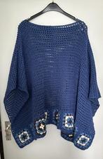Poncho Handgemaakt & Gehaakt maat  44-46-48, Blauw, Maat 42/44 (L), Nieuw, Ophalen of Verzenden