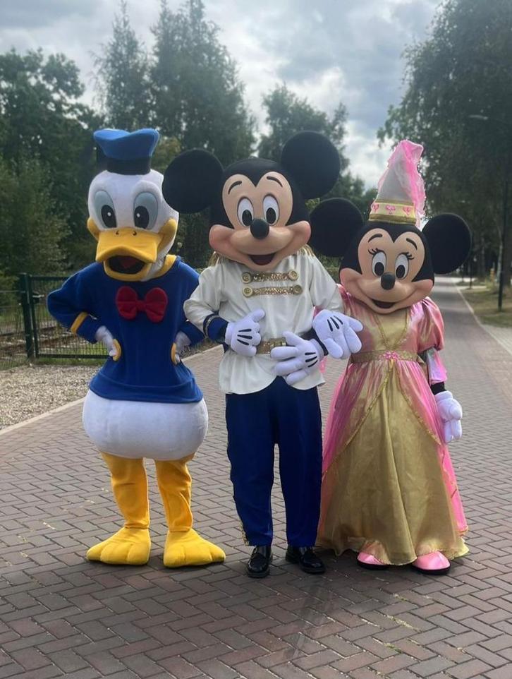 Mickey, Minnie Mouse mascotte kinderfeestje,Entertainment., Hobby en Vrije tijd, Feestartikelen | Verhuur, Zo goed als nieuw, Verjaardag