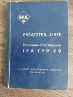 IFA F9 onderdelen boekje, Ophalen of Verzenden