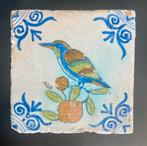 17e eeuwse antieke tegel ijsvogel - Dikke tegels tegeltje, Antiek en Kunst, Ophalen of Verzenden