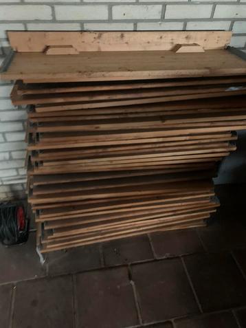 Houten Planken van een stelling kast, allen plakken 