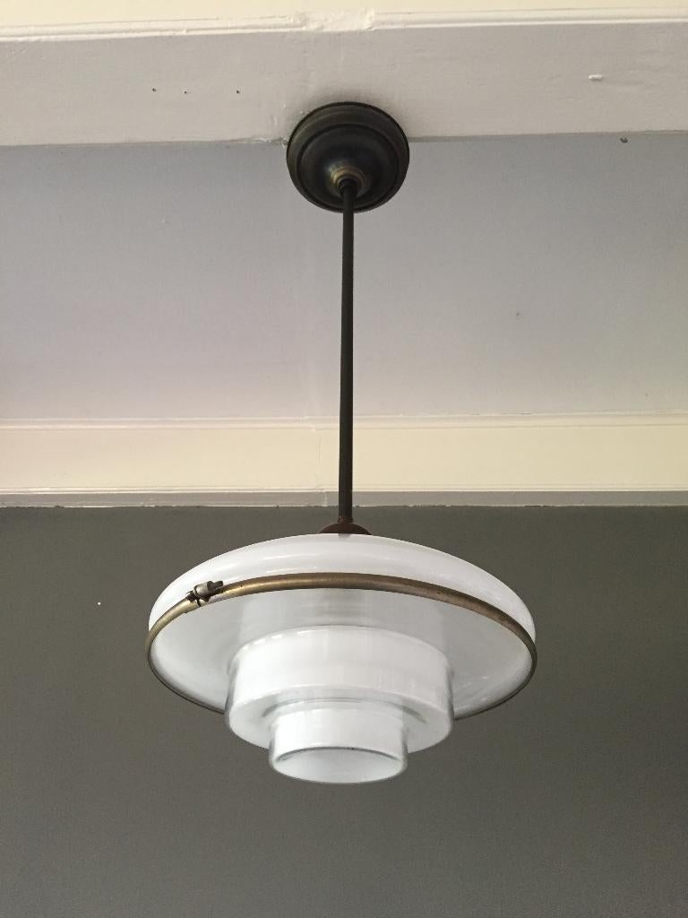 C.F.Otto Müller Art Deco hanglamp Sistrah jaren 30, Gebruikt, Sistrah, Bauhaus, 50 tot 75 cm