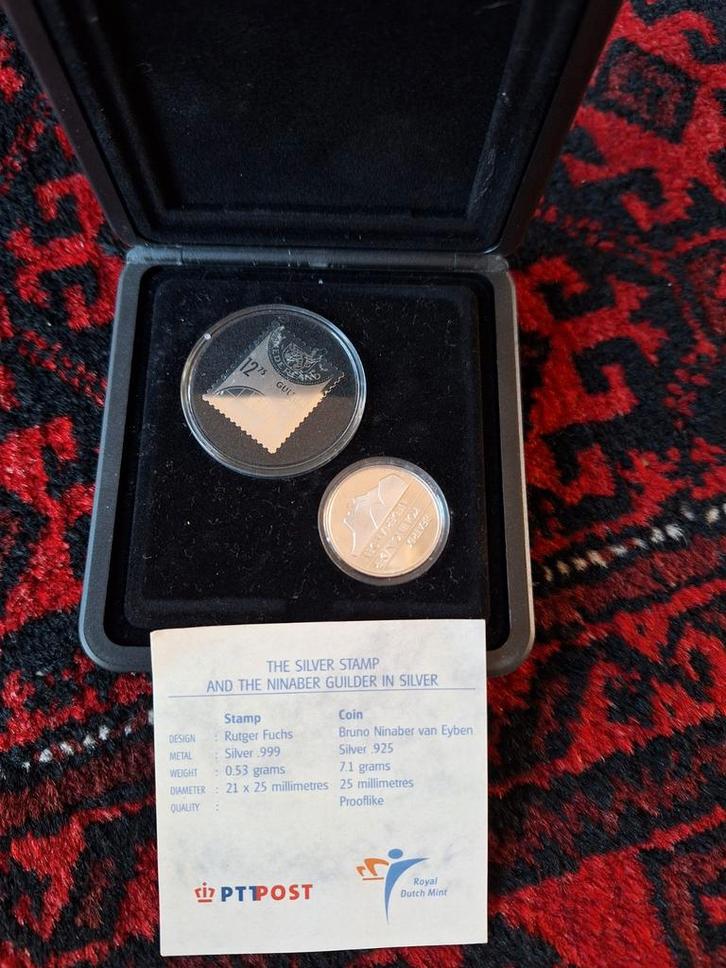 Zilveren Postzegel & Gulden Set - Beatrix, Postzegels en Munten, Munten | Nederland, Setje, Overige waardes, Koningin Beatrix