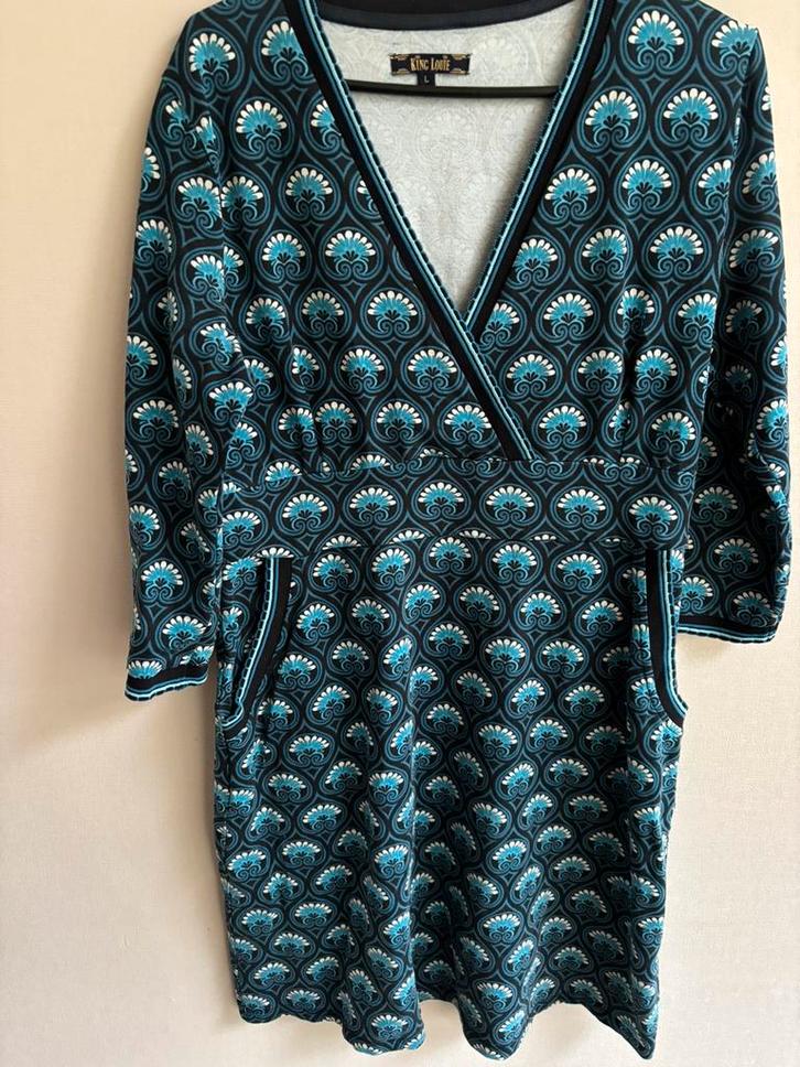 King Louie Mona jurkje L, Kleding | Dames, Jurken, Gedragen, Maat 42/44 (L), Zwart, Boven de knie, Ophalen of Verzenden