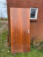 2x opdekdeur bruin hout + 1 stompe binnendeur met glas, Doe-het-zelf en Verbouw, Deuren en Horren, Ophalen, Binnendeur, Zo goed als nieuw