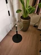 Designer bijzettafel glas zwart mat 30x30x50cm- Regio Arnhem, Minder dan 55 cm, Rond, Ophalen, 45 tot 60 cm