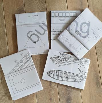  Diverse bouwtekeningen modelwerkschepen beschikbaar voor biedingen