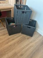 Ikea manden grijs/zwart voor Kallax kast, Ophalen, Gebruikt