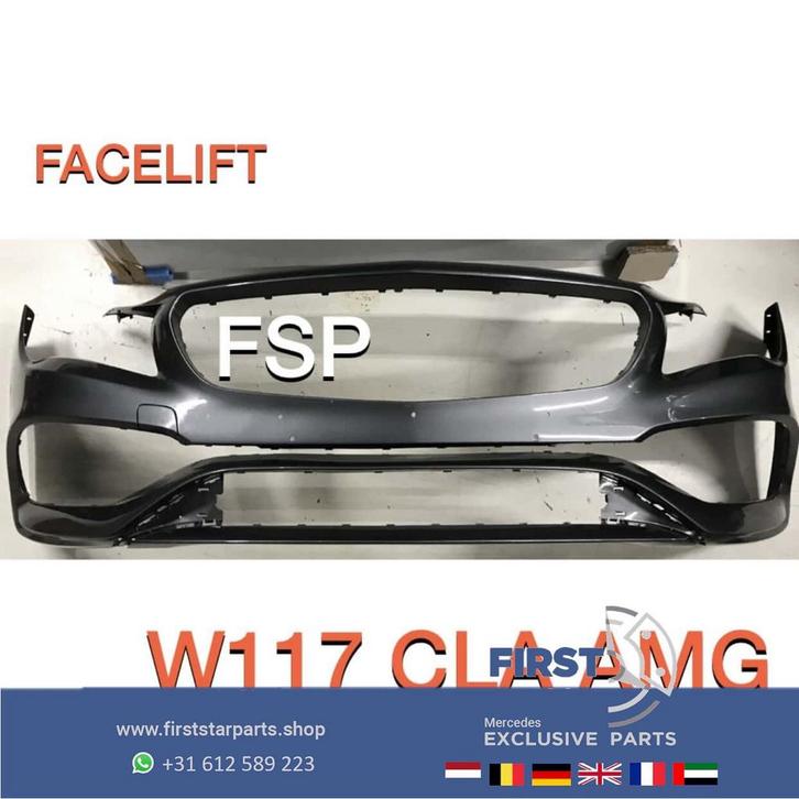 W117 CLA FACELIFT AMG VOORBUMPER GRIJS 787 ORIGINEEL Mercede, Auto-onderdelen, Carrosserie en Plaatwerk, Bumper, Mercedes-Benz