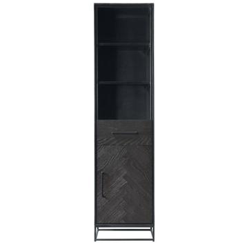 Haluta - Boekenkast Veneta - 49x40x193 - Zwart beschikbaar voor biedingen