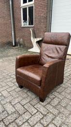 Te koop leren fauteuil, Huis en Inrichting, Ophalen of Verzenden, Zo goed als nieuw, 50 tot 75 cm, Leer