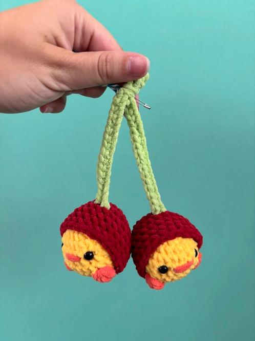 Gehaakt eend in kers, Kinderen en Baby's, Speelgoed | Knuffels en Pluche, Nieuw, Eend, Ophalen of Verzenden