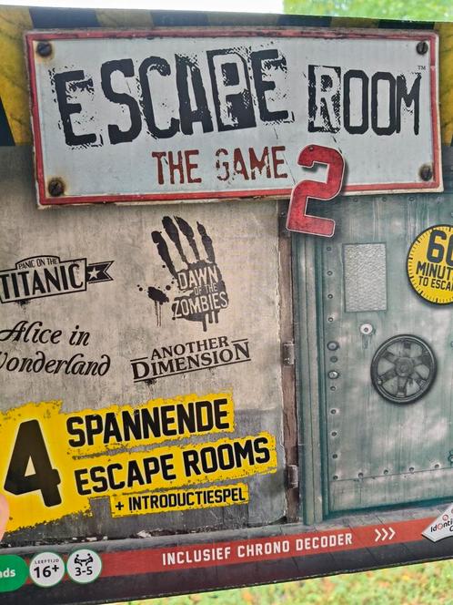 Escape Room The Game 2 - Spannende Escape Rooms, Hobby en Vrije tijd, Gezelschapsspellen | Bordspellen, Zo goed als nieuw, Drie of vier spelers