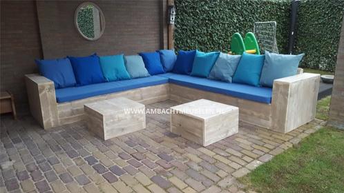 steigerhout Hoekbank | Loungebank | tuinbank | SHOWROOM OPEN, Tuin en Terras, Tuinsets en Loungesets, Nieuw, Loungeset, Steigerhout