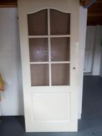 Opdekdeur links draaid 201,5 x 83 met mat glas binnen deur, Doe-het-zelf en Verbouw, Deuren en Horren, Ophalen, 80 tot 100 cm