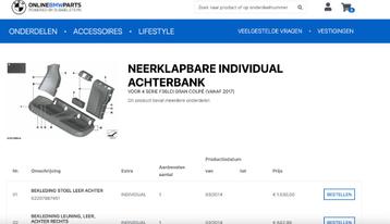 Lederen achterbank bmw 4 grand coupé Zitgedeelte beschikbaar voor biedingen