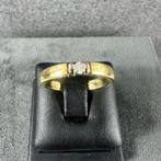 Gouden Ring | 14k* | 3,71g | 1briljant | 16,25 | 388780, Sieraden, Tassen en Uiterlijk, Gebruikt, Ophalen of Verzenden, 17 tot 18