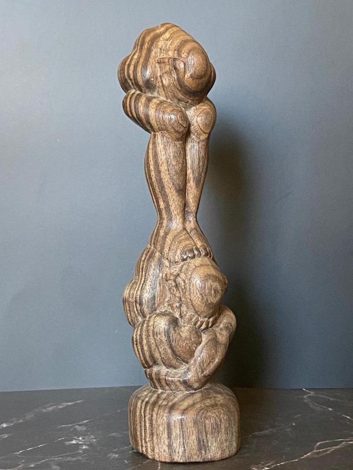Houten Yogiman stapelbeeld – Indonesië, Antiek en Kunst, Kunst | Niet-Westerse kunst, Ophalen of Verzenden