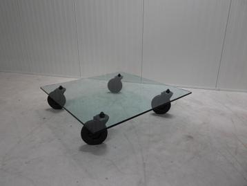 Gae Aulenti for Fontana Arte "Tavolo con Ruote" Italy 1980 beschikbaar voor biedingen