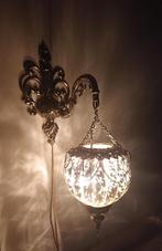 brokante wandlamp met glazen bol, Ophalen of Verzenden, Nieuw, Glas, Brokante klassiek