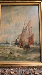 Antiek schilderij boten, Antiek en Kunst, Ophalen