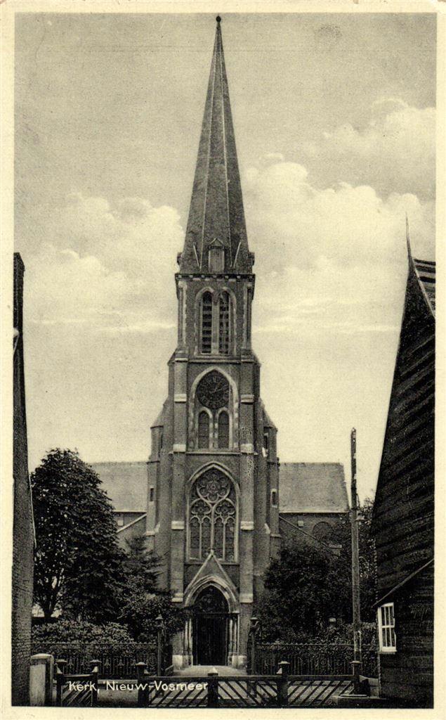 Kerk, Nieuw-Vosmeer - 1931 gelopen, Verzamelen, Ansichtkaarten | Nederland, Gelopen, Noord-Brabant, Voor 1920, Ophalen of Verzenden