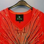 DLite knal rode 'gebreide' jurk + metallic patroon M-L 37631, Maat 38/40 (M), ., DLite, Ophalen of Verzenden