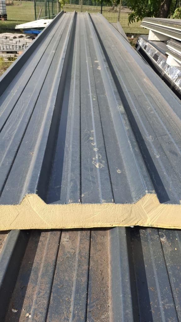 ca 100m² sandwich dakplaten 10cm dik antraciet, Doe-het-zelf en Verbouw, Platen en Panelen, Nieuw, Ophalen