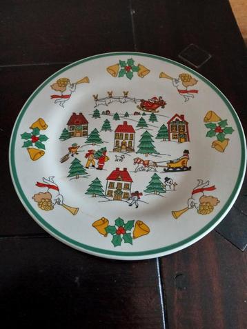 Kerstbord met wintertafereel,19cm beschikbaar voor biedingen