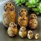 7 Matroeskas poppen handgeschilderd., Ophalen of Verzenden, Gebruikt, Mens