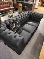 Zwarte lederen chesterfield, diverse afmetingen, Ophalen of Verzenden