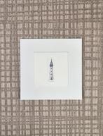 Mini etsje Vuurtoren van Scheveningen, Den Haag, 10x10 cm, Minder dan 50 cm, Oorspronkelijke maker, Nieuw, Ophalen of Verzenden
