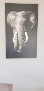 Schilderij olifant, Huis en Inrichting, Ophalen, Gebruikt, Schilderij, 75 cm of meer