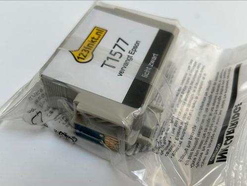 Epson T1577 inktcartridge licht zwart (123inkt huismerk), Computers en Software, Printerbenodigdheden, Nieuw, Cartridge, Ophalen of Verzenden