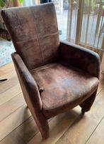 6 nubuck eetkamerstoelen, Huis en Inrichting, Stoelen, Ophalen, Overige materialen, Gebruikt, Bruin